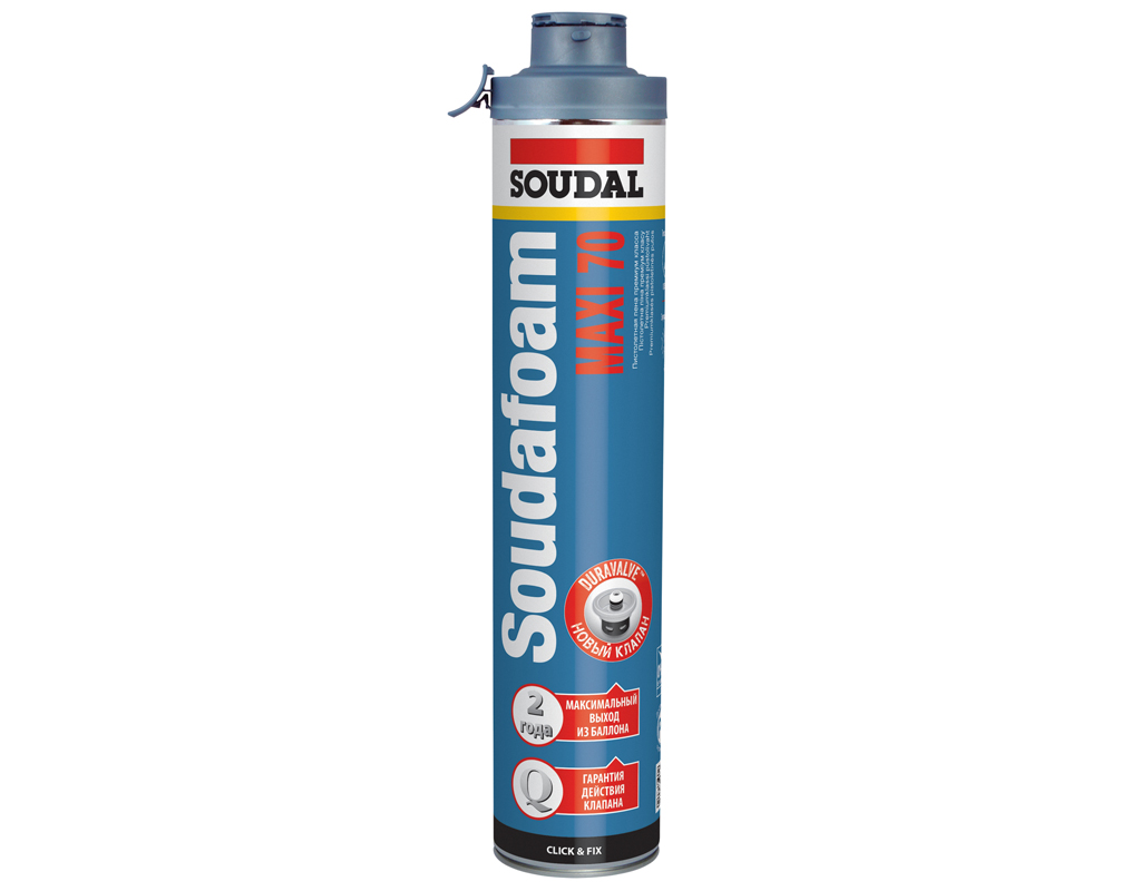 Монтажная пена Soudal Soudafoam Maxi 70 Click & Fix 870 мл