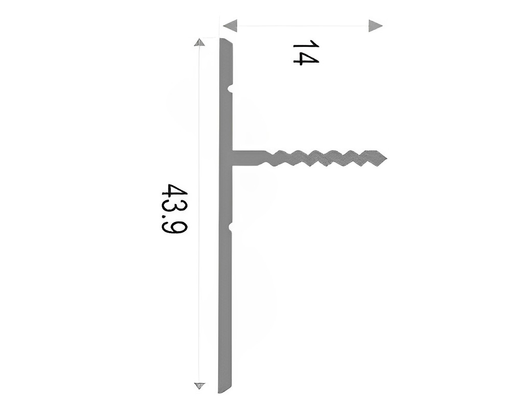 Алюминиевый плинтус скрытого монтажа ПЛ 44/14 - схема
