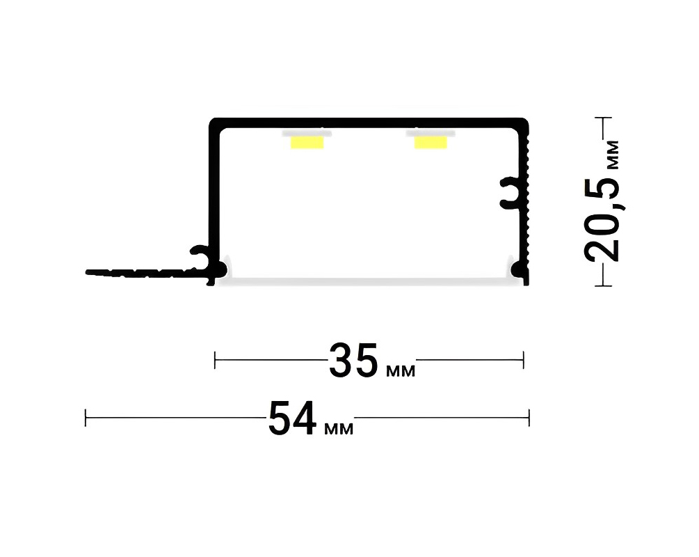 Стеновой профиль Flexy GIPS KONTUR 01 для гипсокартонных потолков - схема