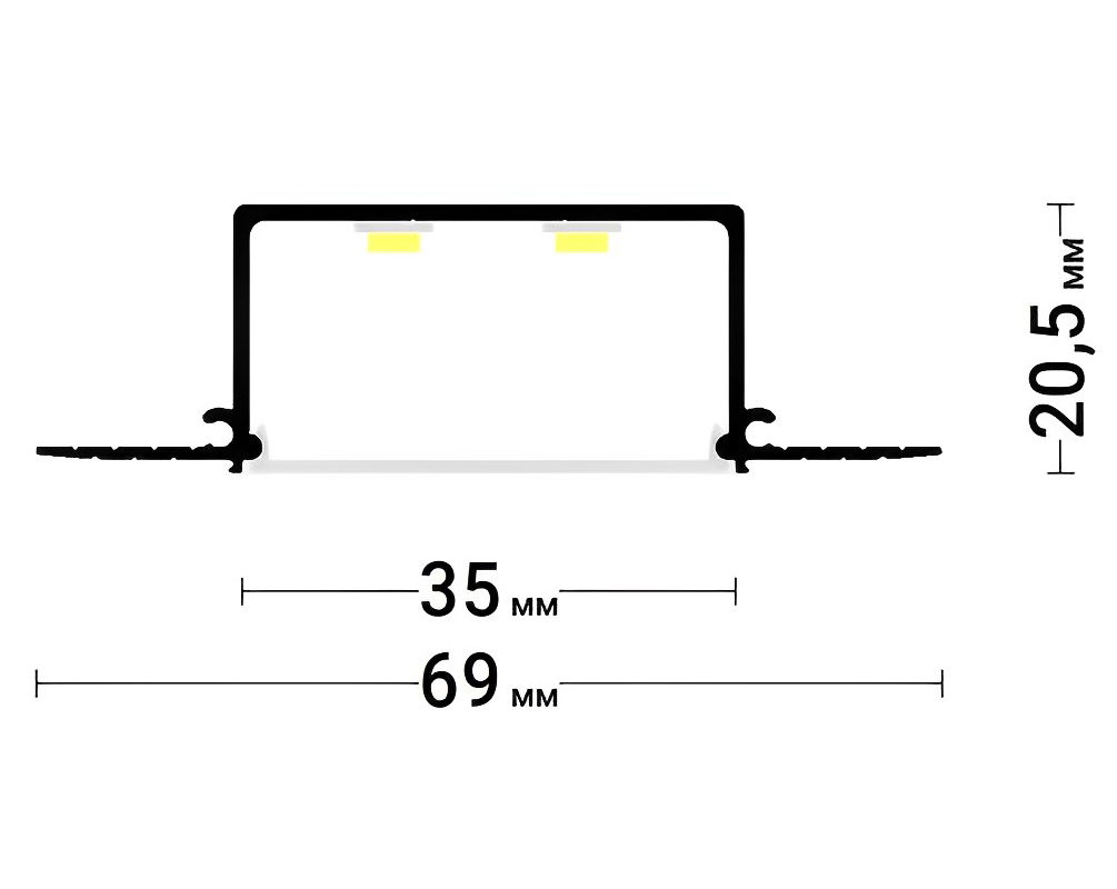 Разделительный профиль Flexy GIPS LINE 35 для гипсокартонных потолков - схема