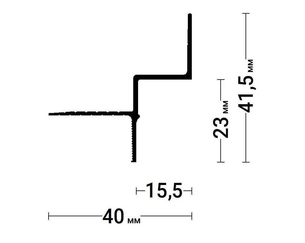 Теневой профиль Flexy GIPS EURO 01 для гипсокартонных потолков - схема