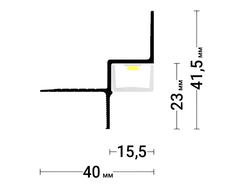 Теневой профиль Flexy GIPS FLY 01 для гипсокартонных потолков - схема