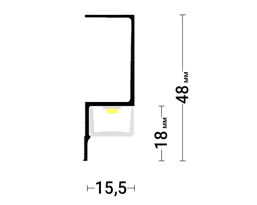 Теневой профиль Flexy GIPS FLY 02 для гипсокартонных потолков - схема